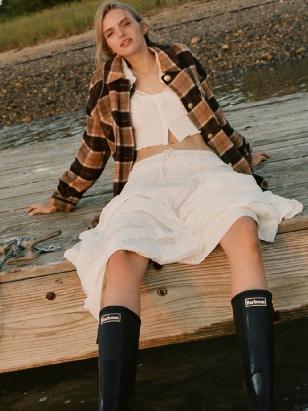 Anthropologie Avec Les Filles Brown Oversized Plaid Wool Blend Shacket